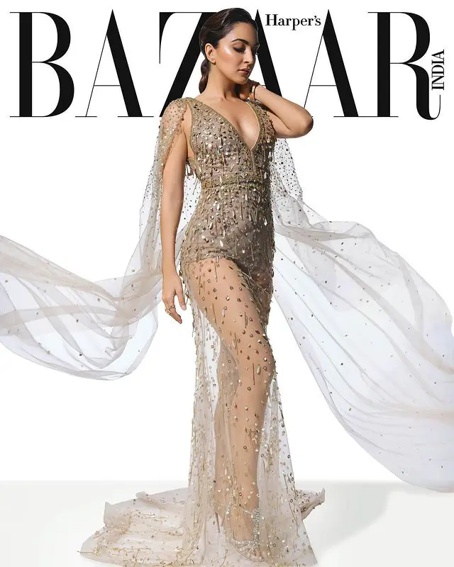 Kiara Advani In Transparent Gown For Bazaar Magazine