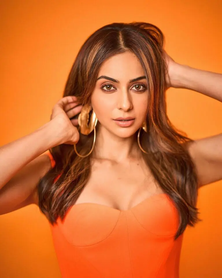 Rakul Preet Singh Stuns in Orange attire