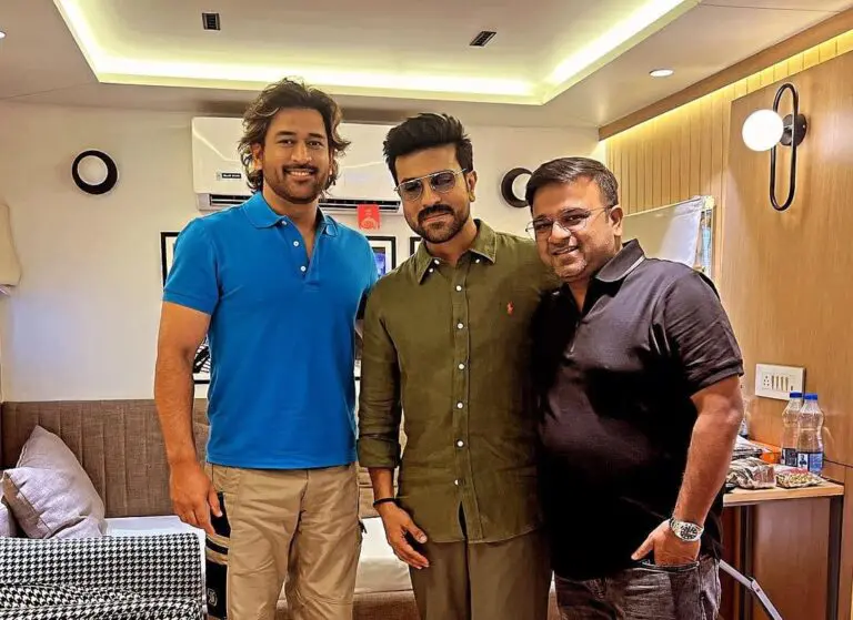Ram Charan and MS Dhoni meet for an ad shoot