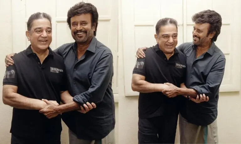Rajinikanth and Kamal Haasan meet on set
