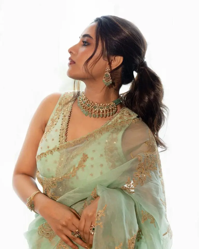 Grace and Charm of Priyanka Mohan in Enchanting Green Saree