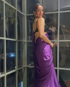 Animal Fame Tripti Dimri Shakes the Internet in Hot Purple Saree