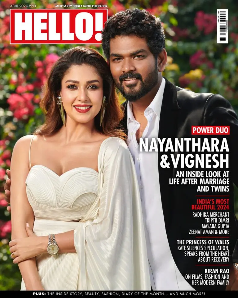 Nayanthara & Vignesh Shivan on the cover page of Hello Magazine
