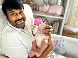 Chiranjeevi with the baby girl Klin Kaaara.