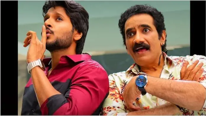 Venkataramana (Rao Ramesh) and Krishna ( Sundeep Kishan) are father and son. Ramana's wife dies giving birth to Krishna, leaving them longing for a woman's presence and a happy family life. To help with his son's marriage, Ramana plans to remarry. Krishna loves Meera (Ritu Varma) while Ramana pursues Yashoda (Anshu). The story follows how the couples unite and the challenges they face in their marriages. Sundeep Kishan and Rao Ramesh shine as father and son, boosting the comedy with their great chemistry. Ritu Varma and Anshu were okay. Murali Sharma's character had a humorous touch, and he excelled in it. Sreenivas Reddy, Raghu Babu, and Hyper Aadi deliver some laughs.