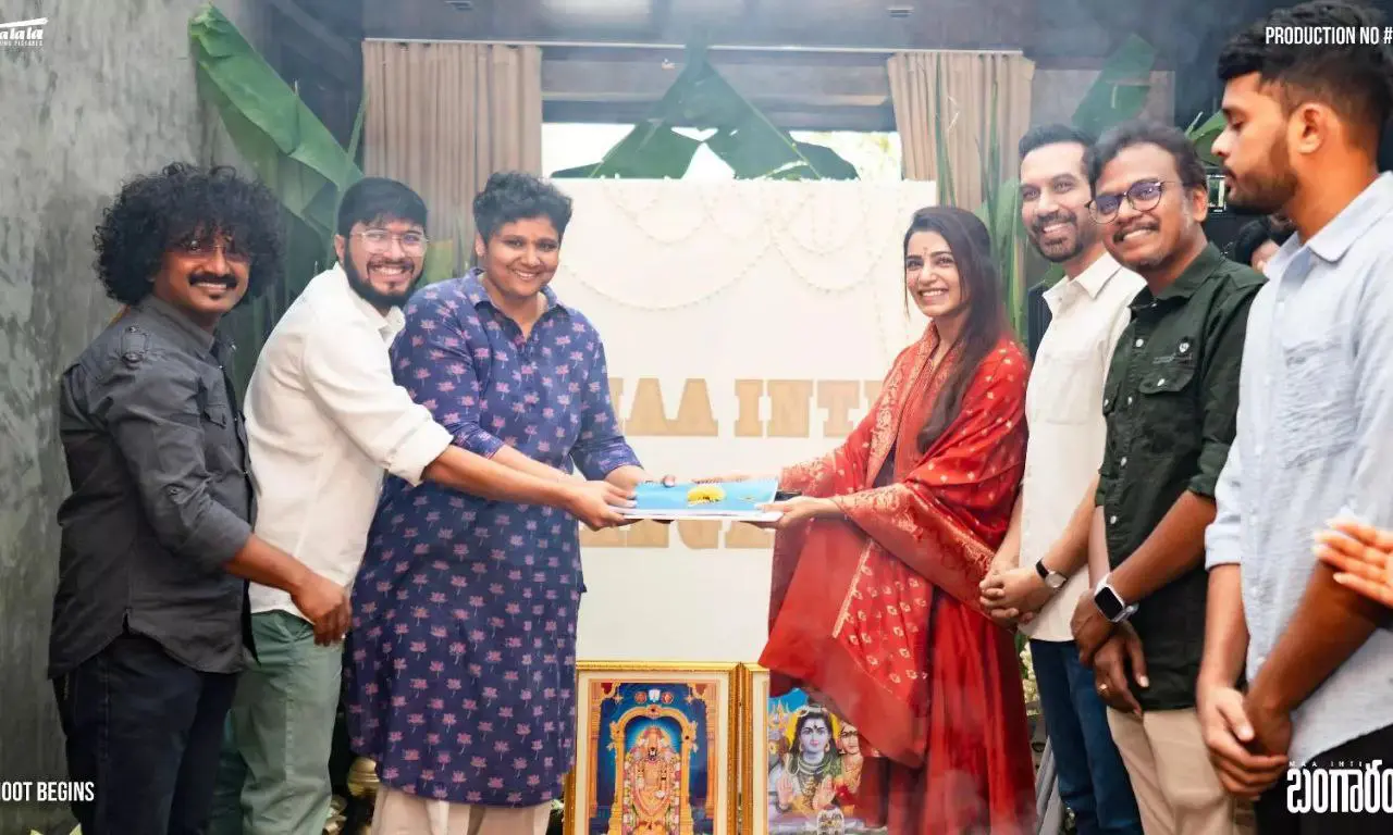 Samantha comeback as the lead heroine with Maa Inti Bangaram Samantha new film's title is Maa Inti Bangaram. Samantha is not only starring in the film but also producing it under her banner, Tralala Moving Pictures, alongside Raj Nidimoru and Himank Duvvuru. The film was officially launched with a traditional muhurtham ceremony, and Samantha shared her excitement on social media, saying, “Started our journey with the Muhurtham of #MaaIntiBangaram, surrounded by love and blessings… We need all your love and support as we begin this special film.”