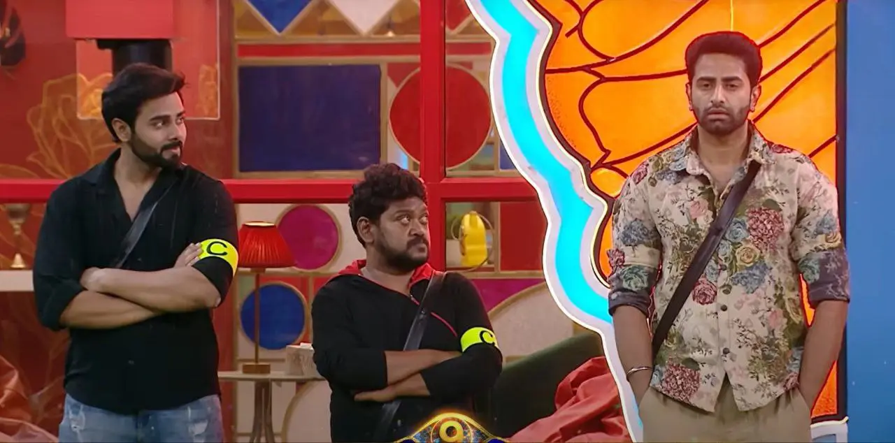 Bigg Boss 9 Telugu Weekend Eliminations Locked ,These Two Are Out A total of six contestants entered the Bigg Boss house as firestorm wild card entries: Ramya Moksha, Srinivas Sai, Duvvada Madhuri, Nikhil Nair, Ayesha Zeenath, and Gaurav Gupta. Ayesha left the house due to health issues. Ramya, Madhuri, and Sai Srinivas are already eliminated. Nikhil and Gaurav are also eliminated in the 10th week of Bigg Boss Telugu 9.