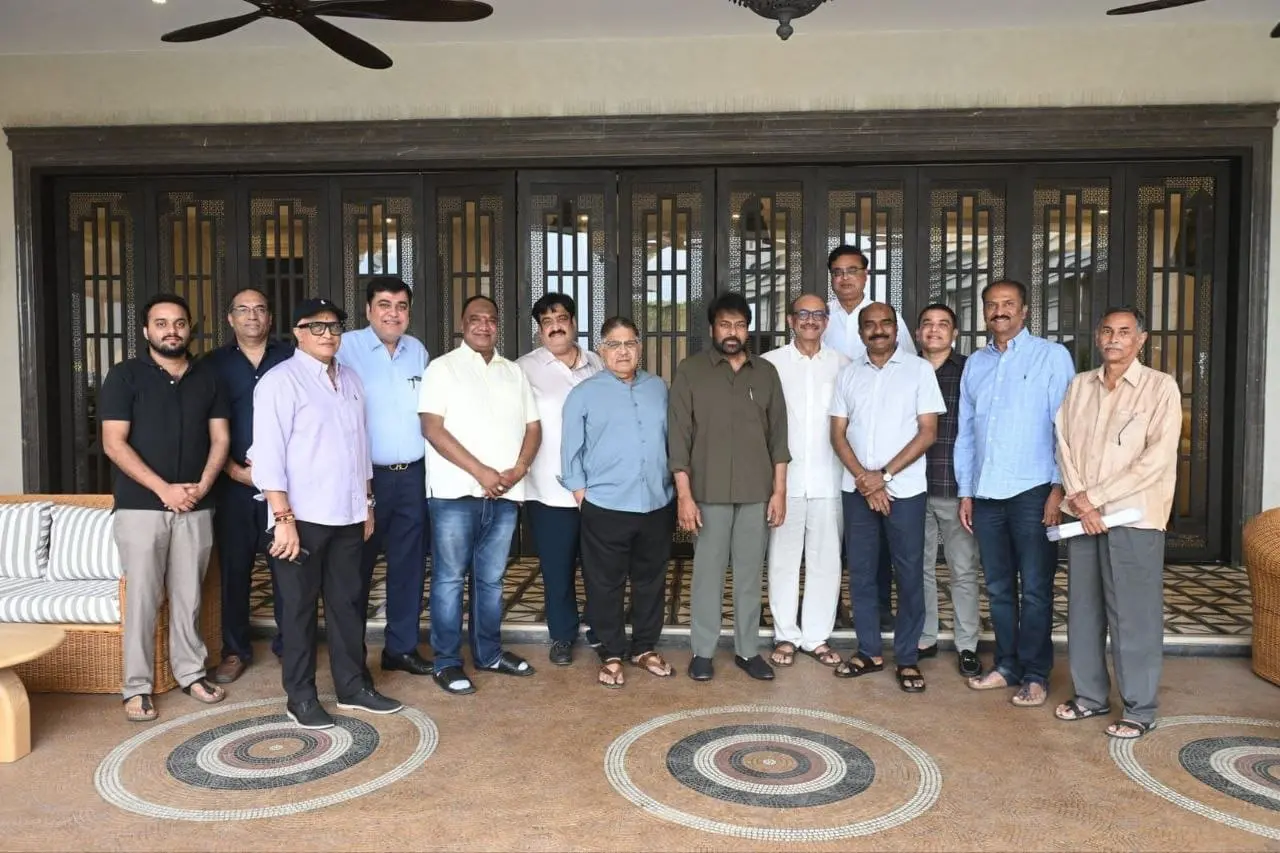 Megastar Chiranjeevi talks with Telangana Exhibitors
