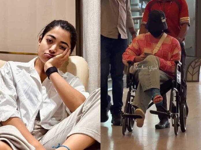 Rashmika Mandanna was Spotted in a Wheelchair. Actress Rashmika Mandanna, who recently sustained a serious leg injury during a gym session, was seen in a wheelchair at Hyderabad airport. The fans are lauding her that despite her injury, she traveled to Mumbai to attend the trailer launch of Chhaava, starring Vicky Kaushal. Rashmika Mandanna was Spotted in a Wheelchair, and fans of the actress are currently sharing those pics and videos on social media.