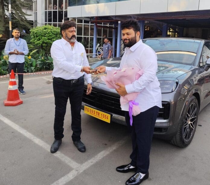 Balakrishna Rewards Thaman with a Porsche Car.