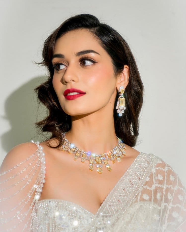 Retro Charm: Manushi Chhillar Shines in White image 0