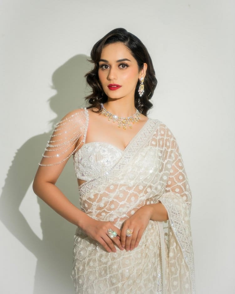 Retro Charm: Manushi Chhillar Shines in White image 3