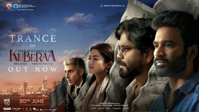 The glimpse, which is narrated by a song, provides a fresh perspective on the film. It shows a thrilling conflict between corporate giants, a rich businessman, and a beggar, along with his romance. How these three worlds intersect forms the crux of the film. Overall, Sekhar Kammula's “Trance of Kuberaa” is an interesting glimpse offers a visually striking preview set under a montage song.
