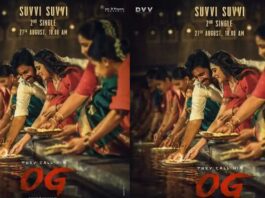 OG Second Single on Vinayaka Chavithi Pawan Kalyand Priyanka Mohan in the poster of OG Second Single The OG's love song, Suvvi Suvvi, which Thaman composed, drops at 10:08 AM on August 27, 2025. A colorful poster of Pawan and Priyanka Arul Mohan is being shared by fans on social media