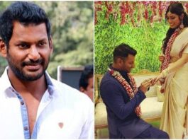 Vishal gets engaged to Sai Dhanshika Vishal postpones his marriage Vishal will tie the knot with Sai Dhanshika only after Nadigar Sangam Buliding gets completed