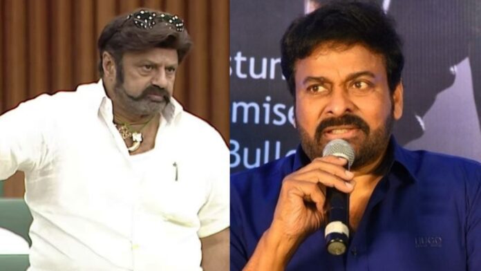 Chiranjeevi fires on Balakrishna Since his name was brought, Chiranjeevi gave a public press note and fired at Balakrishna.