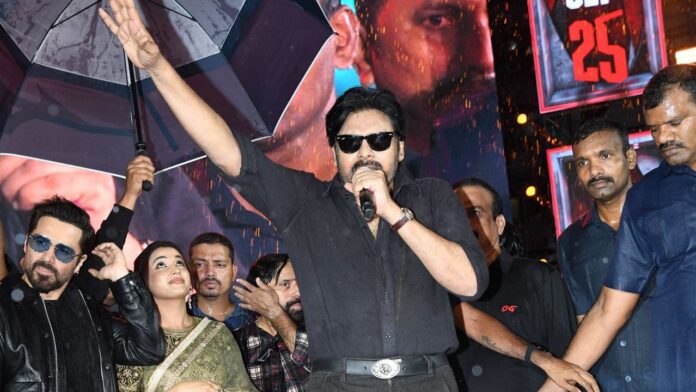 Pawan Kalyan's OG Massive advance bookings The pre-sales o Pawan Kalyan's OG are fantastic The film will see huge jumps continuously from now on and is all set for a historic and record opening for Pawan Kalyan by almost a double margin at the box office.