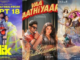 Krithi Shetty Tamil movies Now, in a surprising turn of events, all three of her Tamil films are gearing up for release in the same month. Karthi's Vaa Vaathiyaar will be released on December 5th, LIK on December 18th, and Genie is also aiming for a December release, depending on the completion of its CG work.